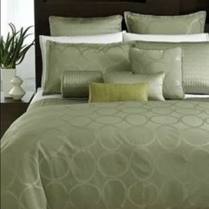 Hotel Collection Ovals Green King Bedskirt Solid